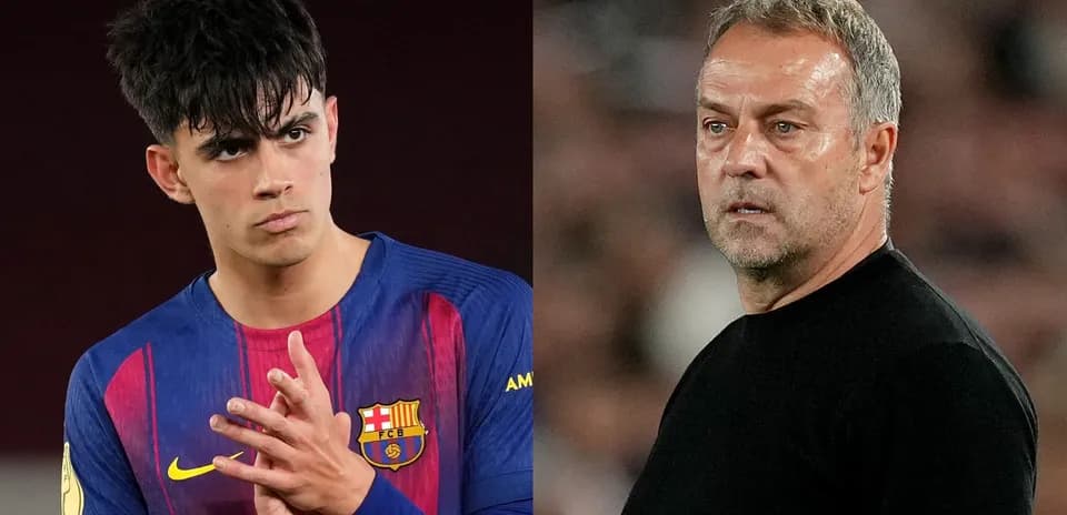 Barcelona player and coach during match