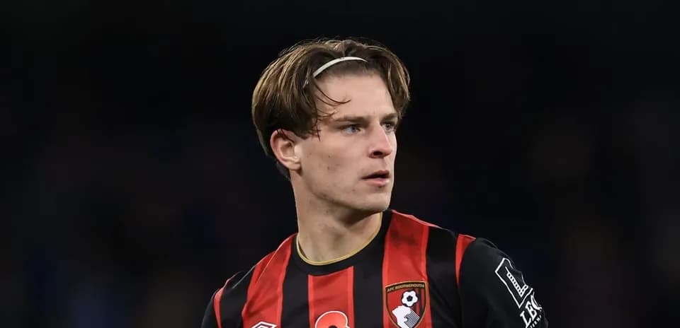 Player wearing Bournemouth kit during match