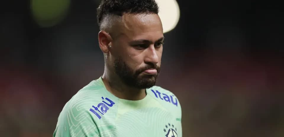 Neymar in Brazil kit during match