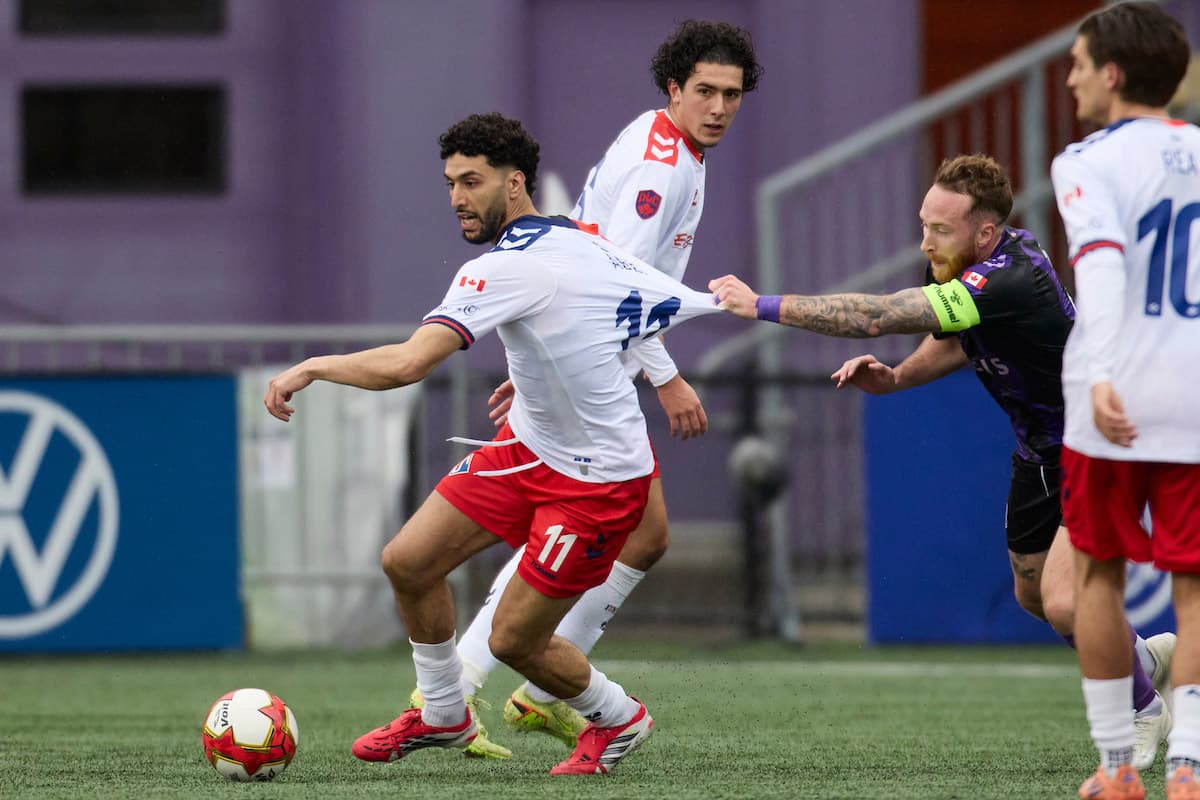 Players competing during Vancouver FC match