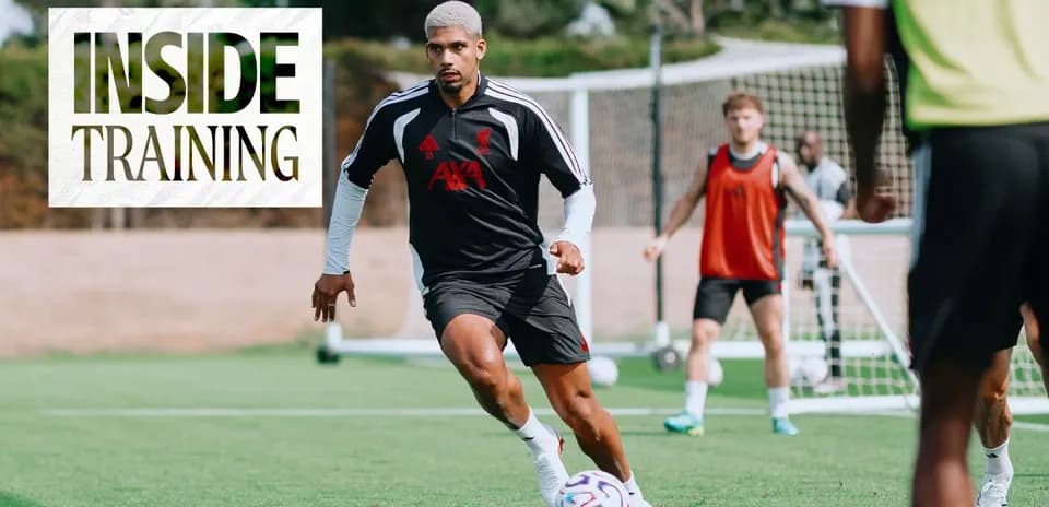 Player dribbling a ball during training session