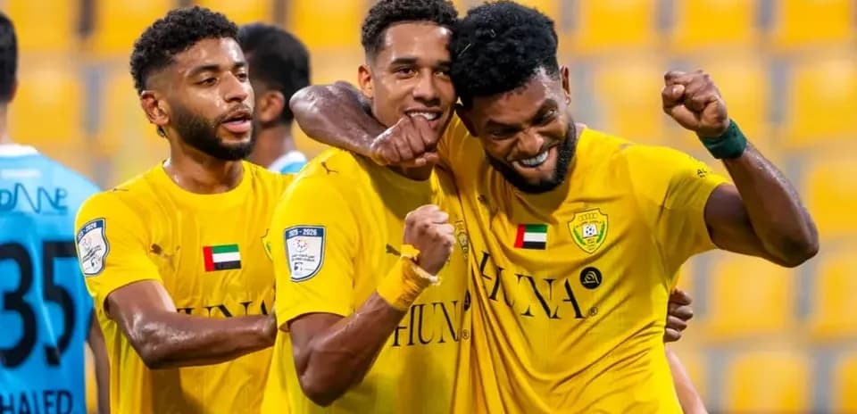 Al Nasr U23 players celebrating a goal
