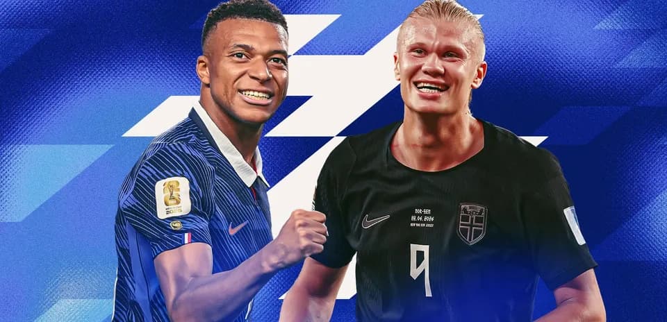 Kylian Mbappe and Erling Haaland smiling together