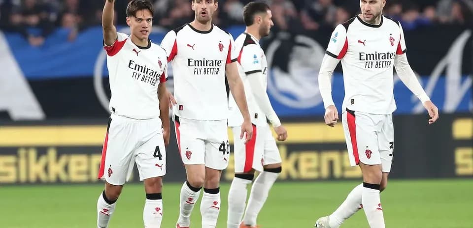 AC Milan players celebrating during the match