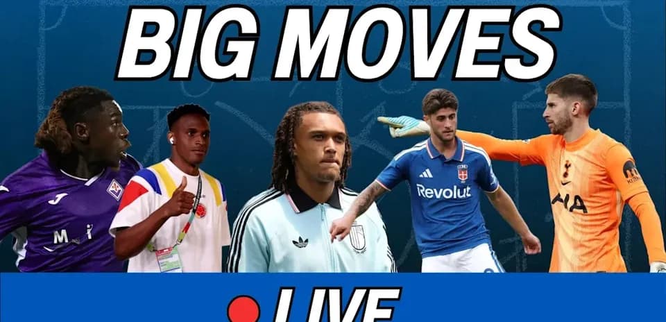 Players featured in a live transfer news graphic