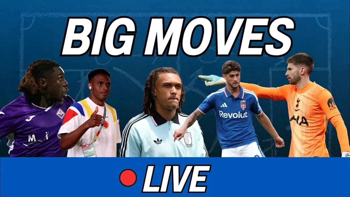 Players featured in a live transfer news graphic