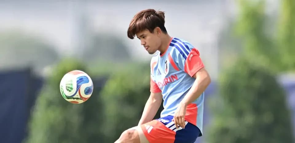 Player practicing ball control during training session