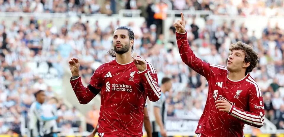 Liverpool players celebrating a goal in stadium