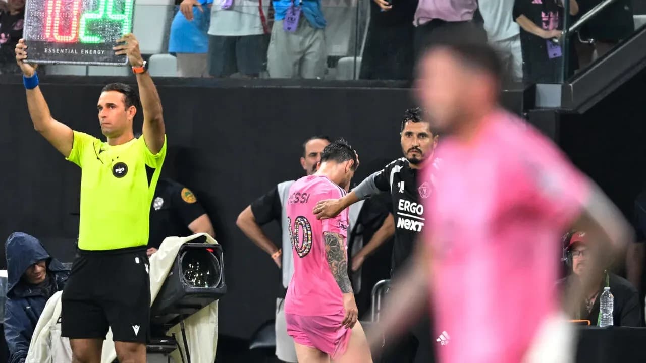 Substitution in match with player exiting field
