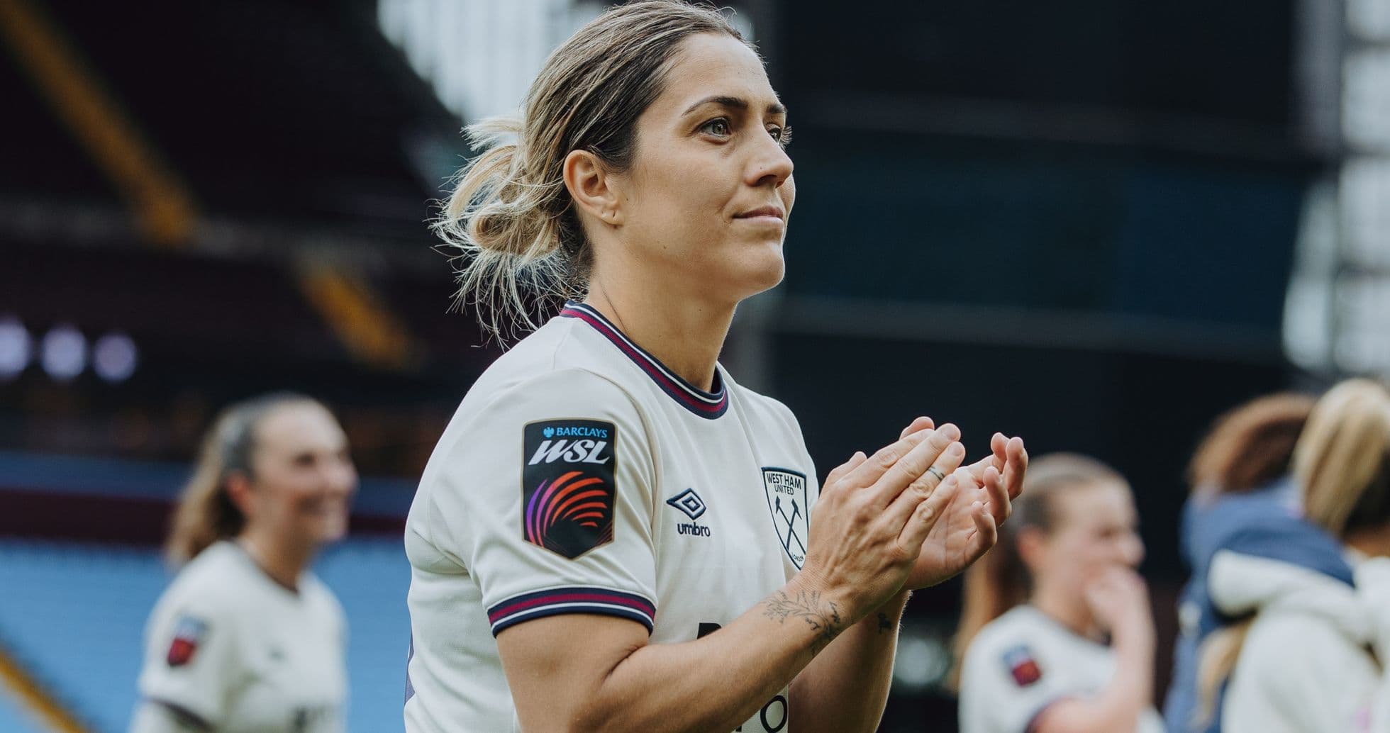 West Ham player applauding on the pitch