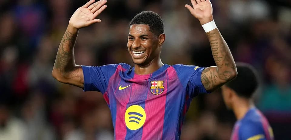 Player celebrating during a match for FC Barcelona