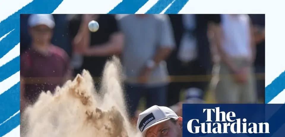 Golfer hitting a ball from a sand trap