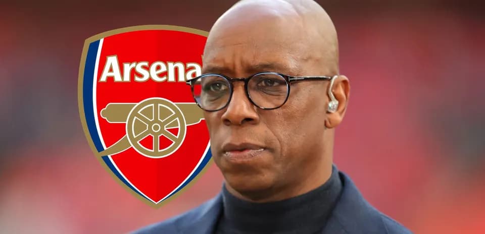 Presenter with Arsenal logo in background