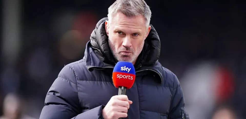 Presenter speaking into microphone on sports set