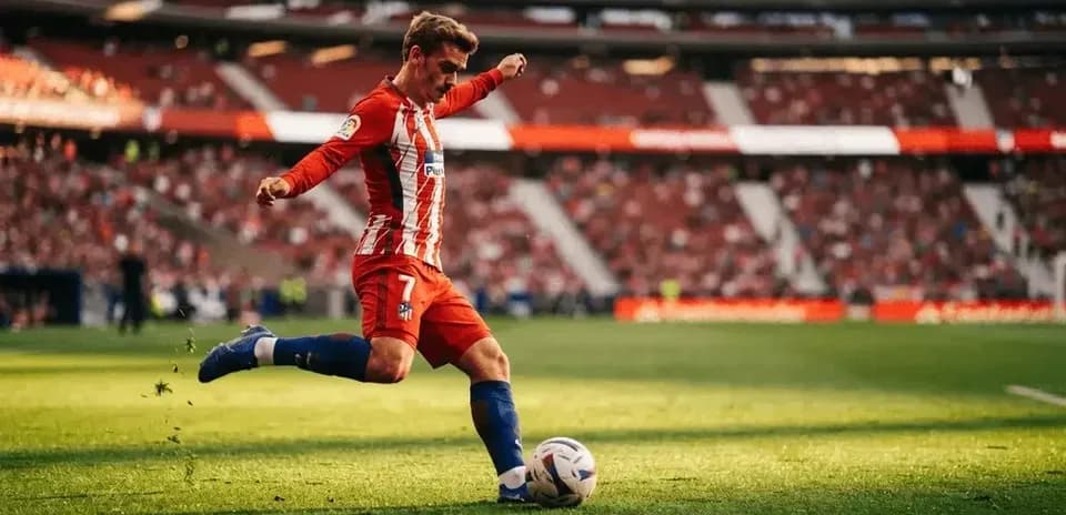 Player kicking the ball on the pitch during match