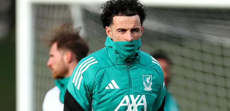 Player wearing Liverpool training kit during session