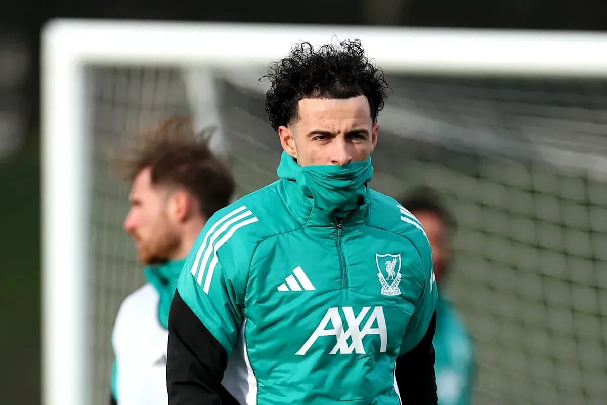 Player wearing Liverpool training kit during session