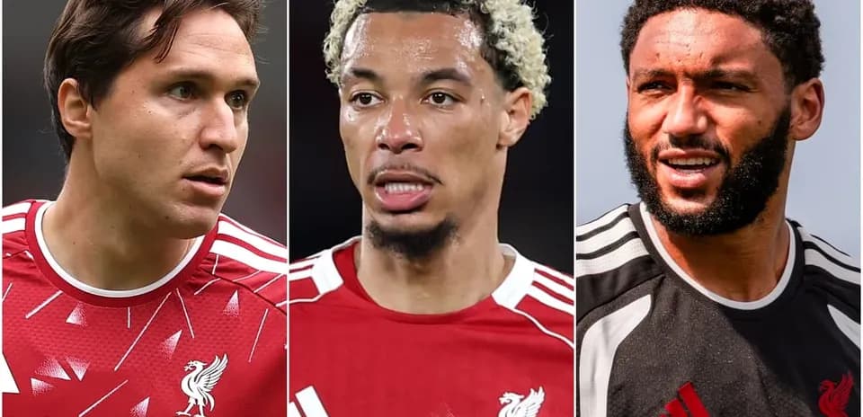 Three Liverpool FC players in training kits