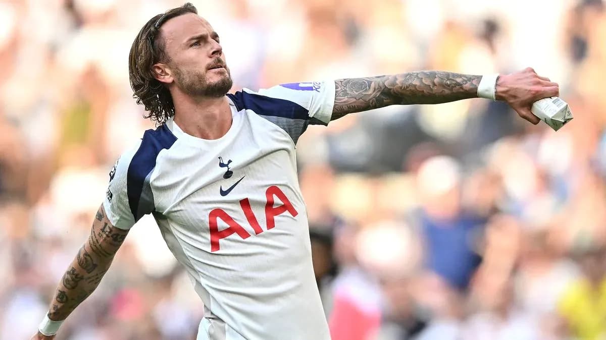 Player celebrating after scoring for Tottenham Hotspur