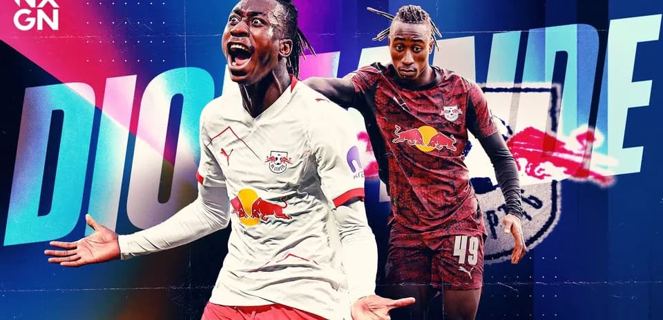 Dioh Wouassi celebrating in RB Leipzig kit