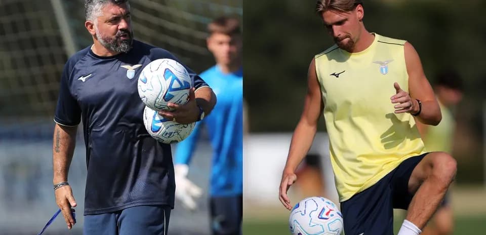 Coach holding soccer balls, player training with ball