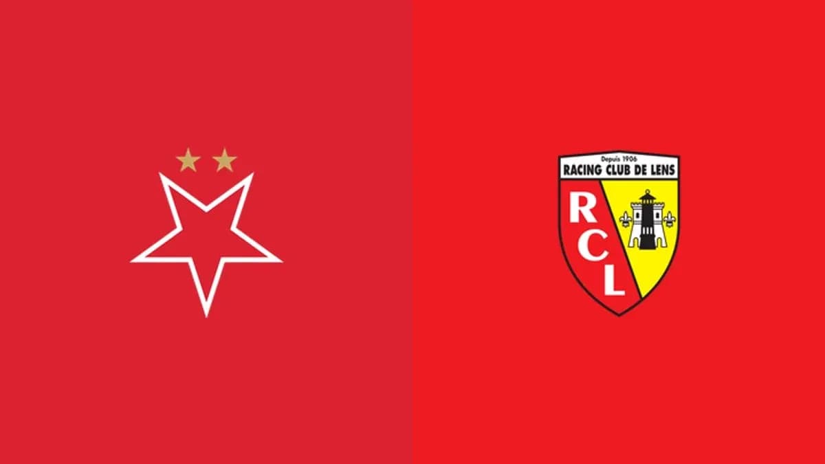 Logos of Red Star FC and Racing Club de Lens