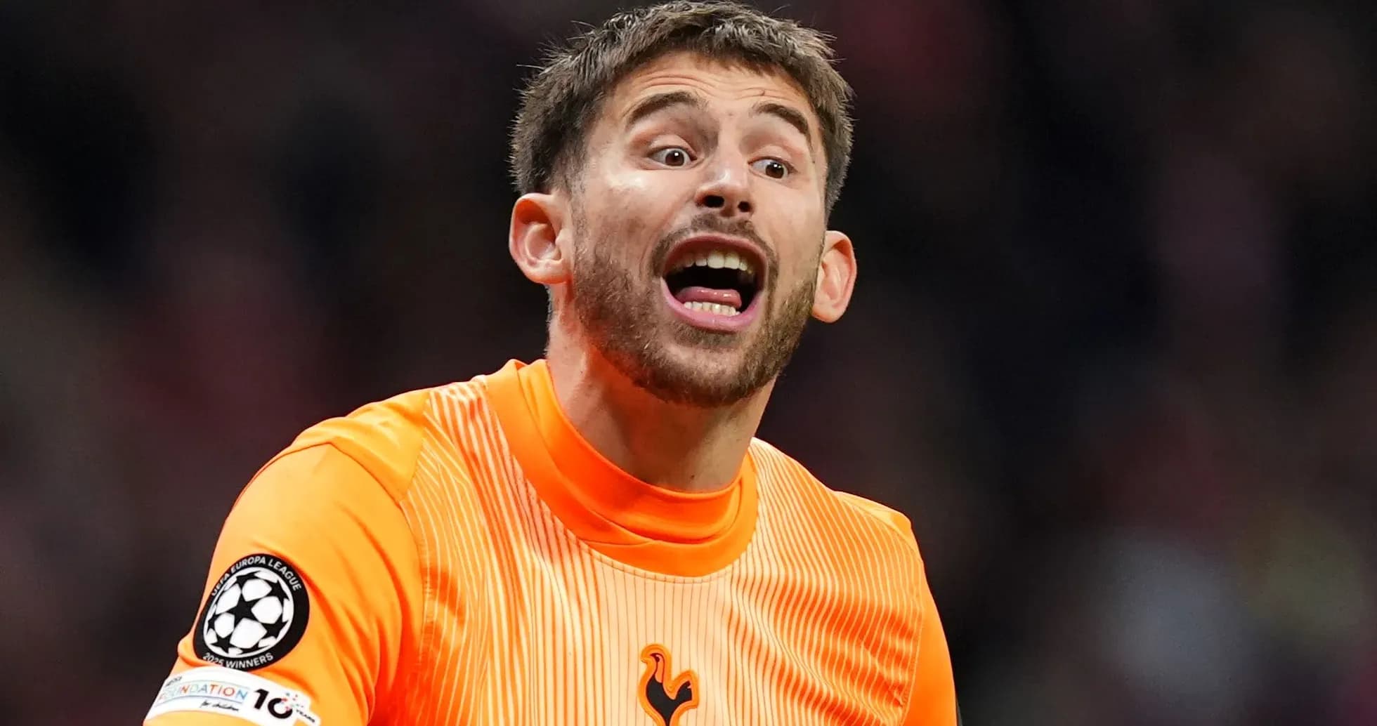 Goalkeeper shouting during a football match