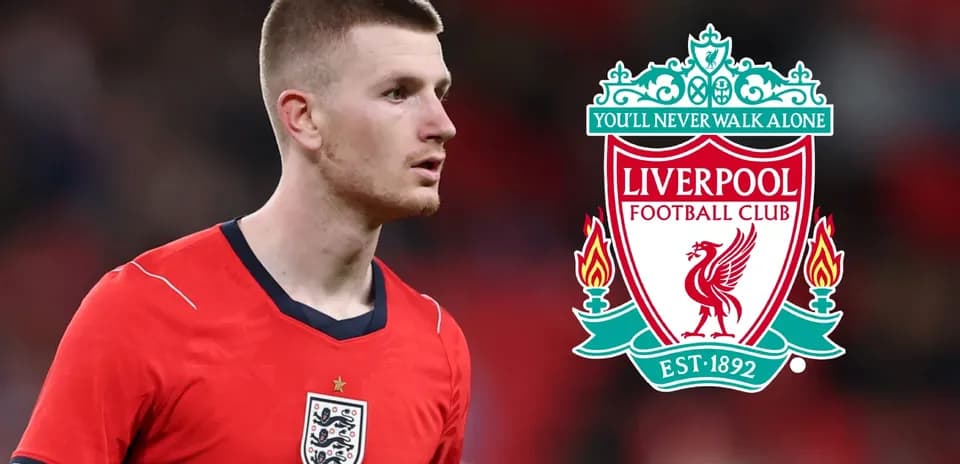 Player in England kit with Liverpool logo overlay