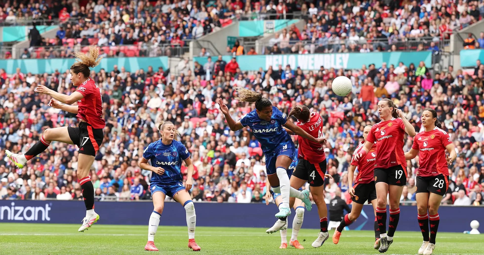 Chelsea vs Manchester United women's match action