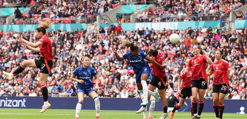 Chelsea vs Manchester United women's match action
