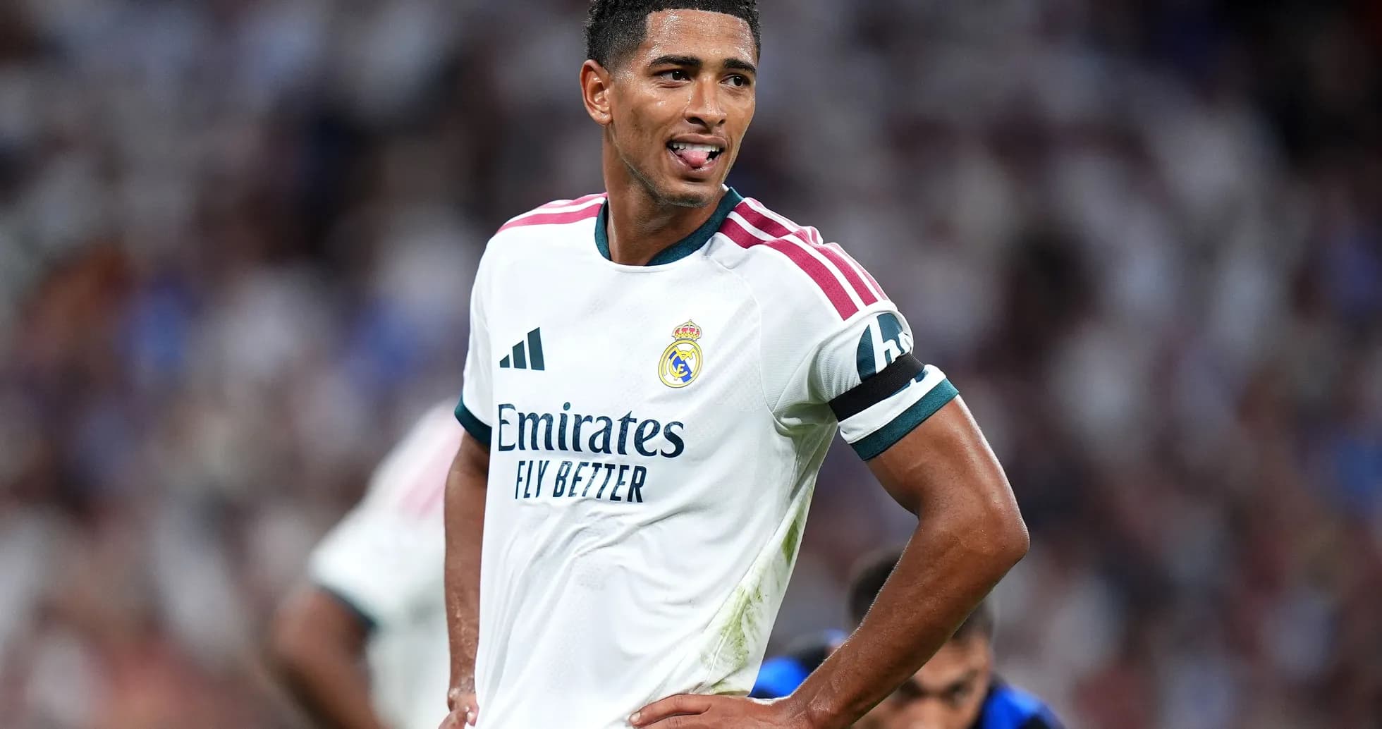 Player in Real Madrid jersey during match