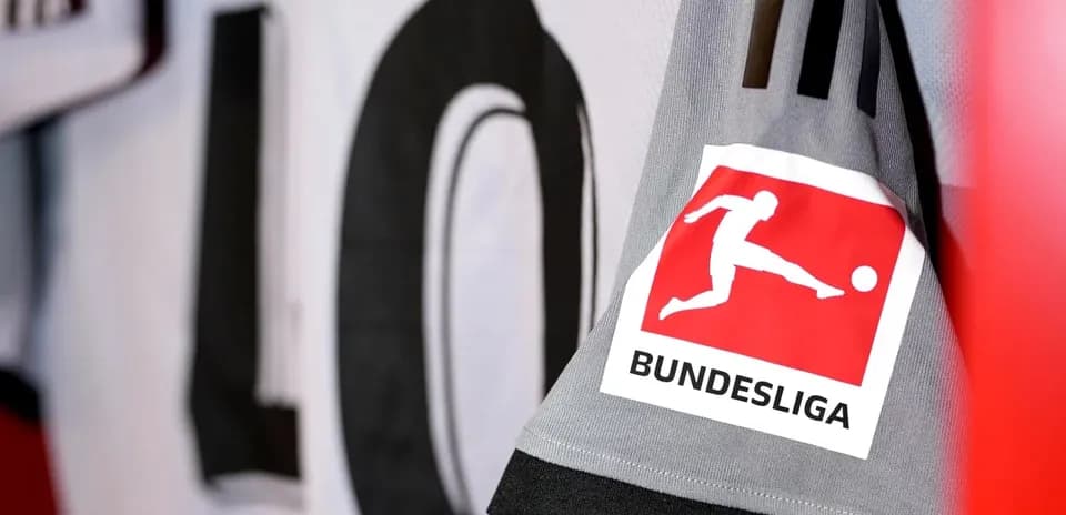 Bundesliga logo on a gray sports jersey