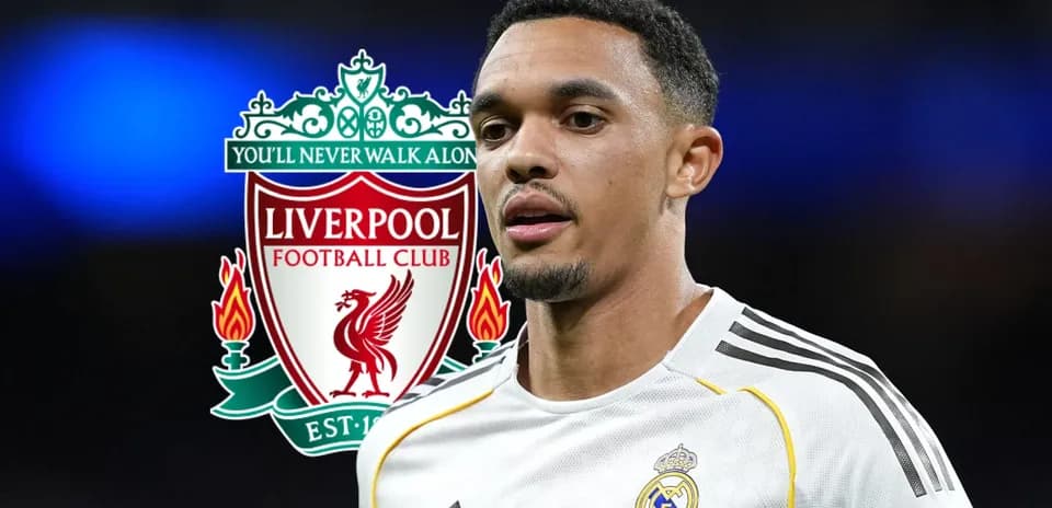 Player in kit with Liverpool logo in background