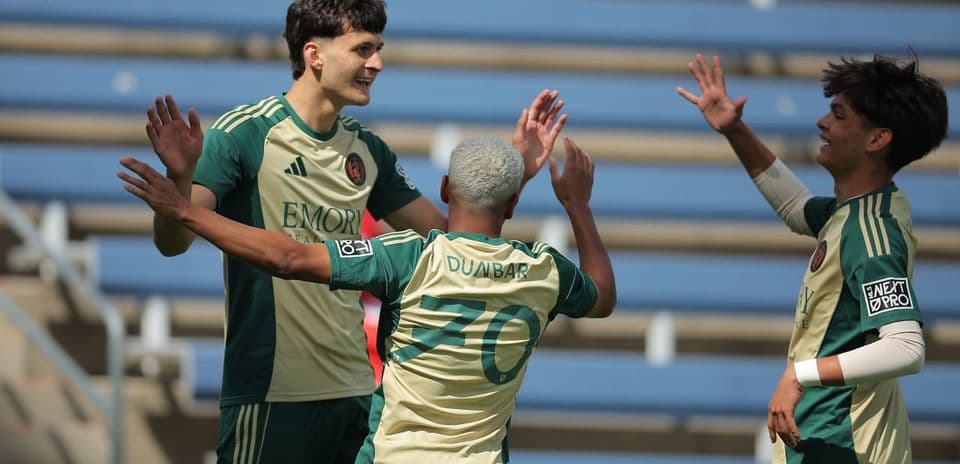 Atlanta United II players celebrating a goal
