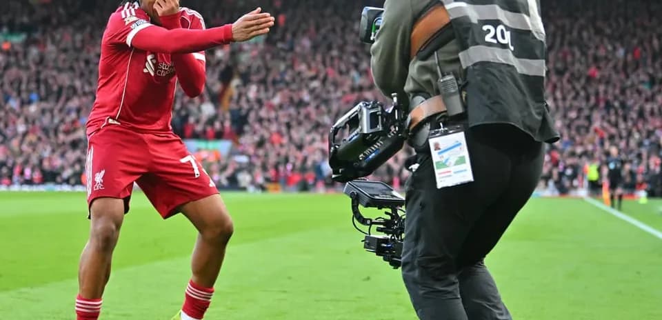 Liverpool player celebrating during Premier League match