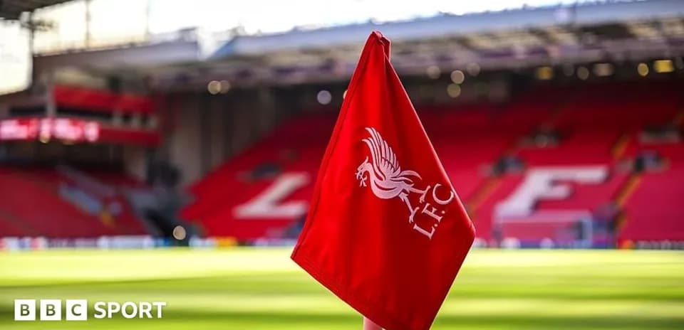 Liverpool corner flag at Anfield stadium