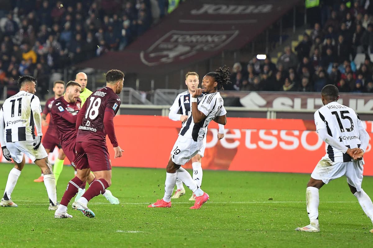 Players in action during Torino vs Juventus match