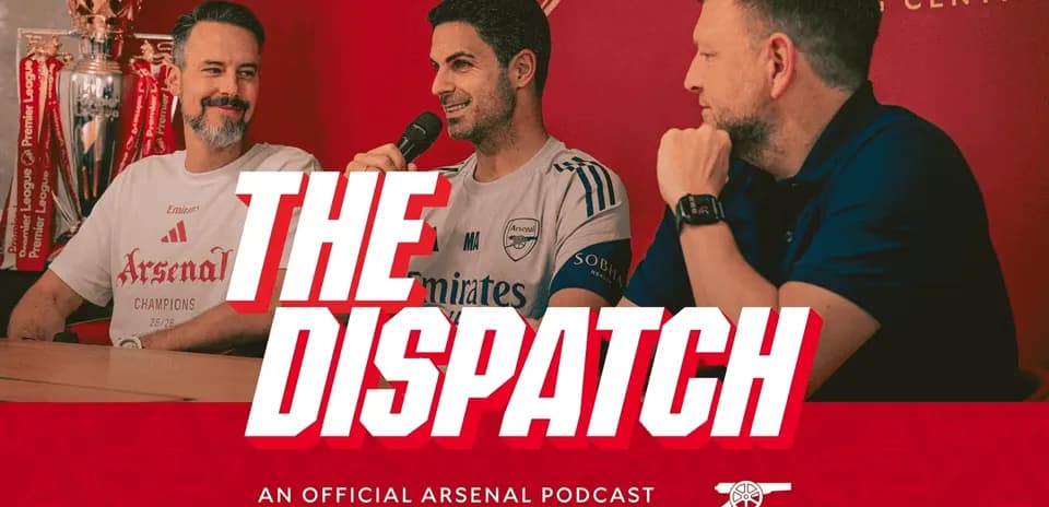 Podcast hosts discussing Arsenal in studio setting