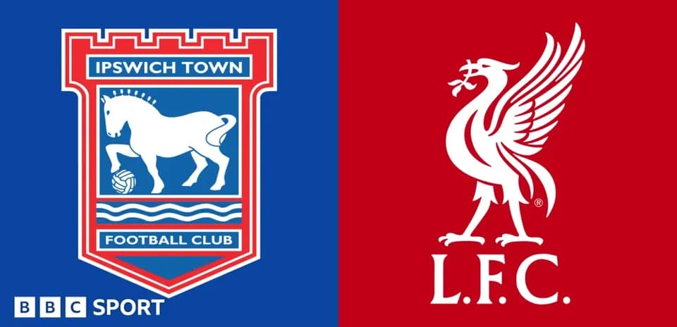 Logos of Ipswich Town and Liverpool football clubs