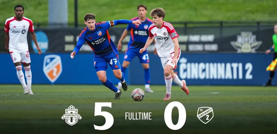 Toronto II defeating FC Cincinnati II 5-0