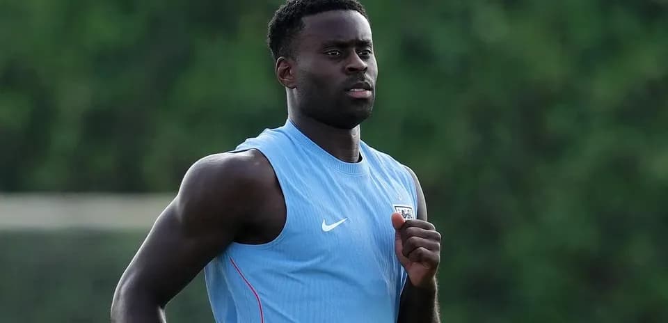 Player jogging during training session on field