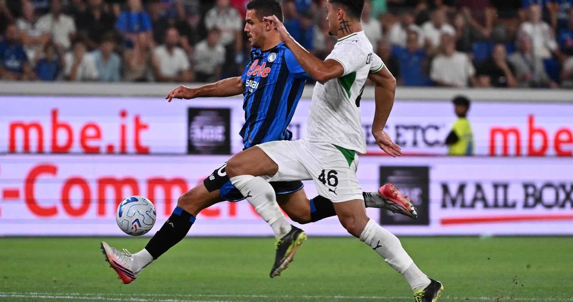 Atalanta player in action against Sassuolo