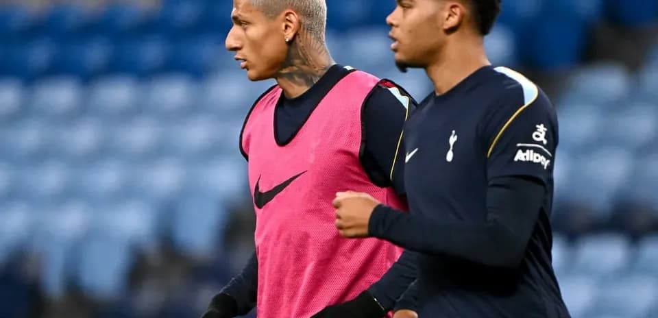 Two players training at Tottenham's training ground