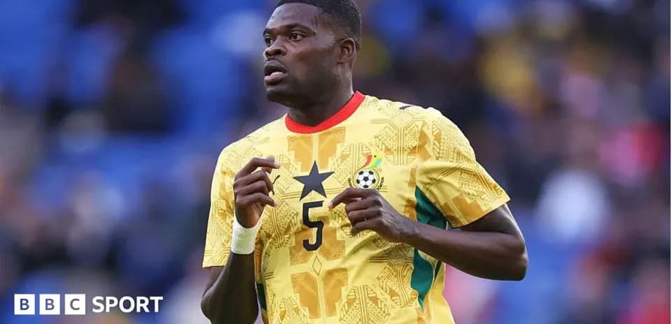 Player wearing Ghana national team jersey during match