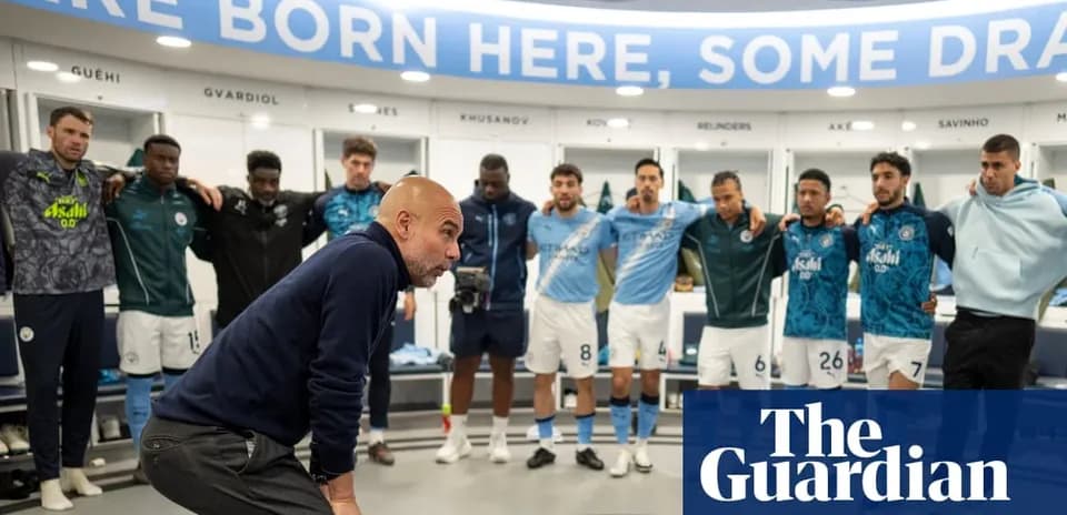 Manager addressing team in locker room before match
