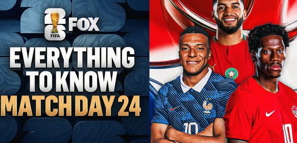 Three soccer players promoting Match Day 24 coverage