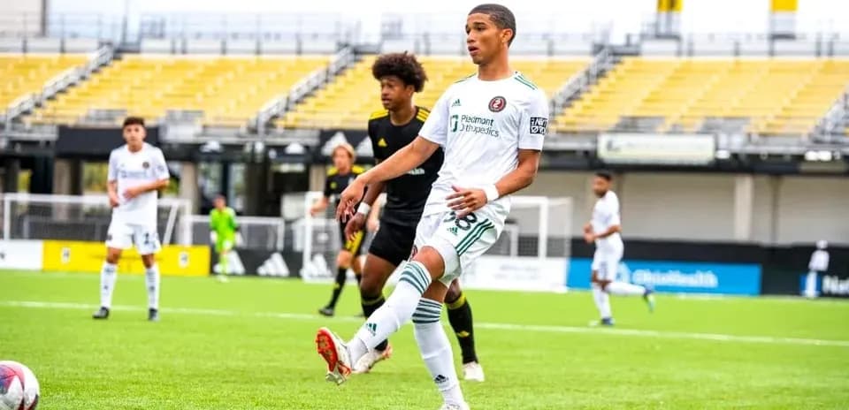 Columbus Crew II player kicking the ball
