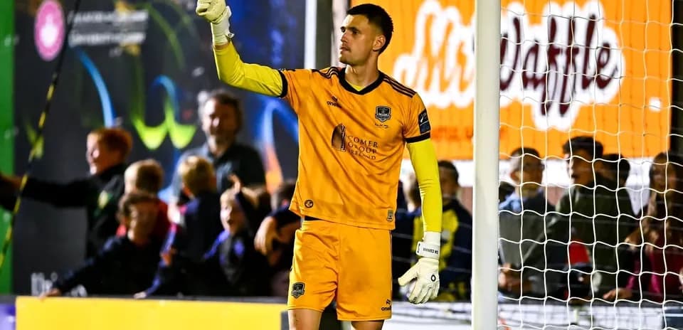 Goalkeeper gesturing during a soccer match