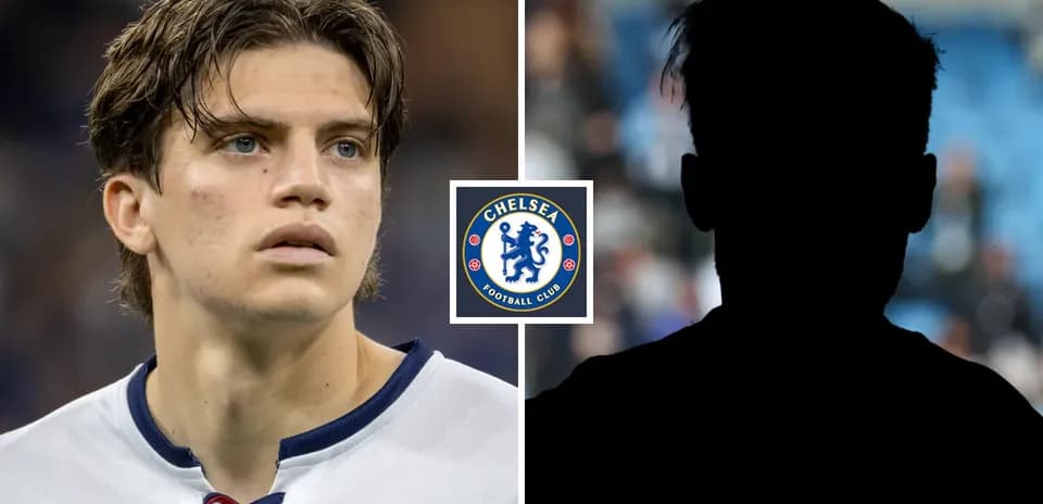 Chelsea player looking serious alongside silhouette