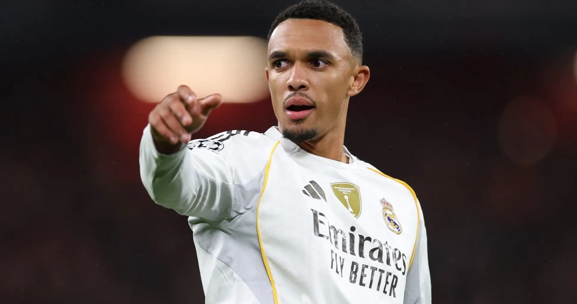 Player gesturing during a football match